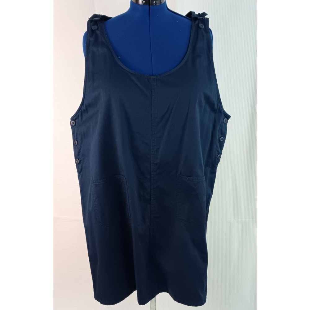 Southern Expression 100% Cotton Navy Blue front pockets overall shift dress‎ 3X